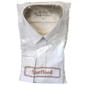 Vintage NEW Shefford by Anderson Little Classic White Dress‎ Shirt 16 32/33